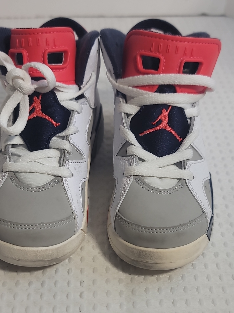 Nike Kids White, Navy & Red Jordan Sneakers